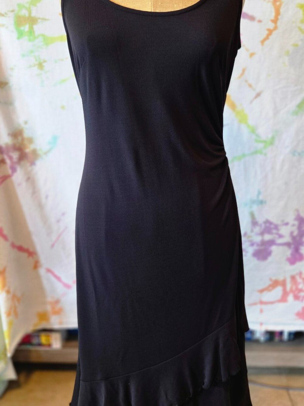 Ann Taylor Loft Petite Ruffle Hem Ruched Dress